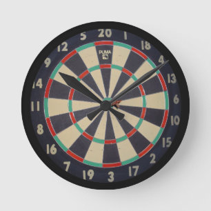 Bulls Eye On The Dartboard, Round Clock