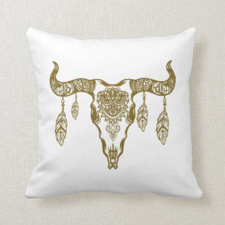 Bull's skull throw pillow