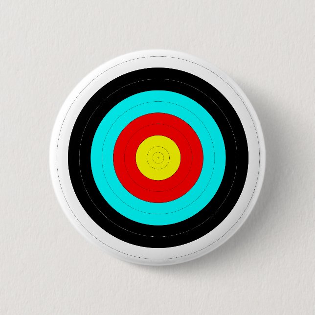Bullseye Archery Target 2 Inch Round Button (Front)