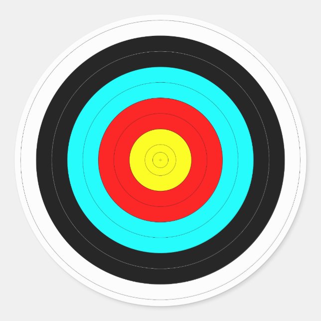 Bullseye Archery Target Classic Round Sticker (Front)