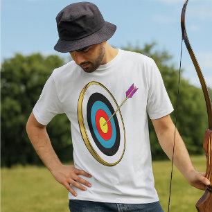 Bullseye Archery Target with Arrow Hitting Centre  T-Shirt