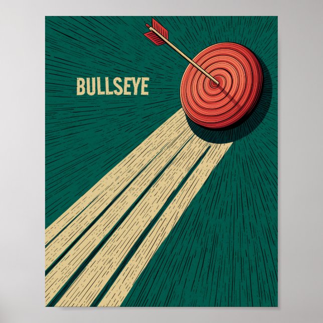 Bullseye Arrow on Target Poster (Front)