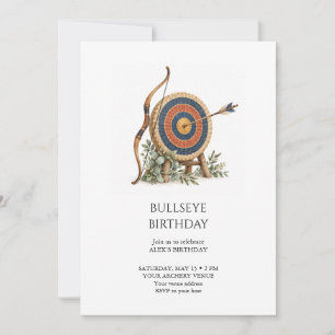 Bullseye Birthday Archery Party Invitation