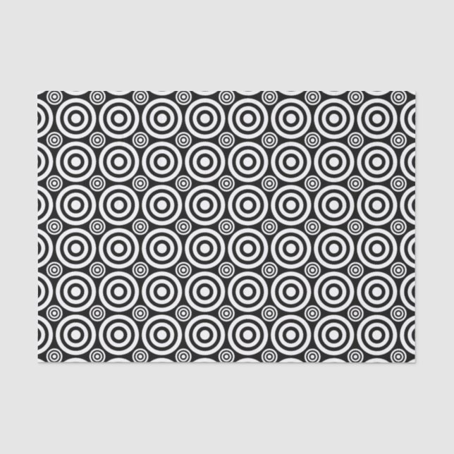 Bullseye-BLACK-WHITE-TISSUE WRAP PAPER (Front)