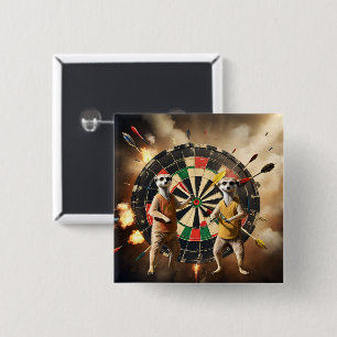 Bullseye Burrow: Meerkat Dart League, 2 Inch Square Button
