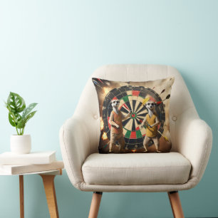 Bullseye Burrow: Meerkat Dart League, Throw Pillow