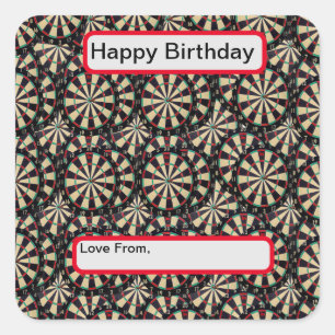 Bullseye Dartboards' Layered, Square Sticker