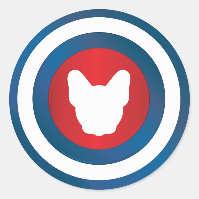 Bullseye Frenchie Classic Round Sticker (Front)
