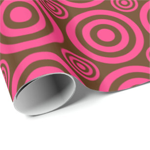 Bullseye-Gift Wrap-Pink-Brown Wrapping Paper