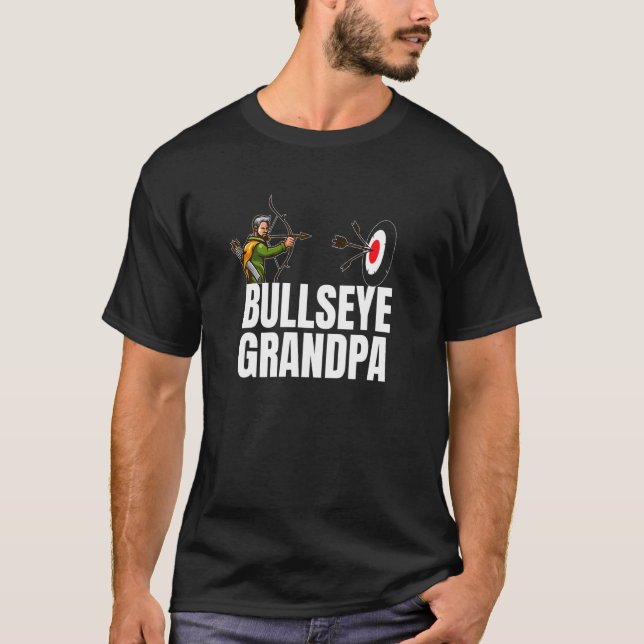 Bullseye Grandpa Bowman Arrow Bow Archer Archery G T-Shirt (Front)
