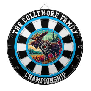 Bullseye Moose in Forest Art" Dartboard