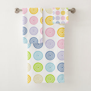 Bullseye Pastel Rainbow Bath Towel Set