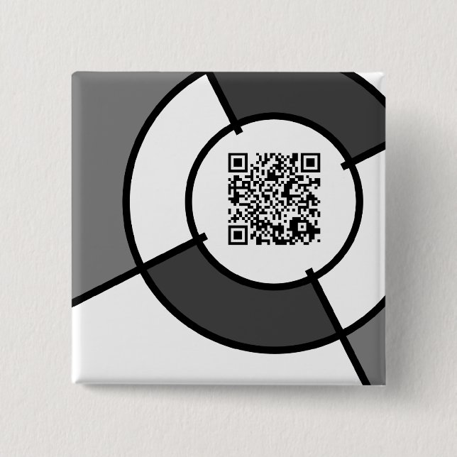 bullseye QR code 2 Inch Square Button (Front)