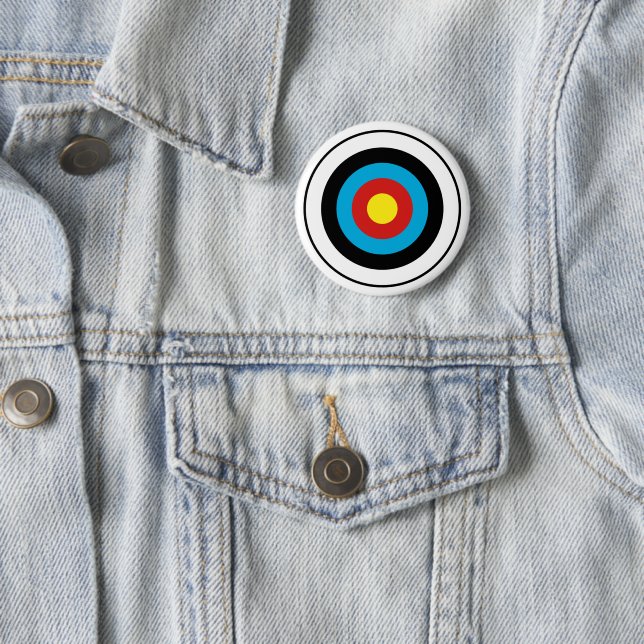 Bullseye Target Design 2 Inch Round Button (In Situ)