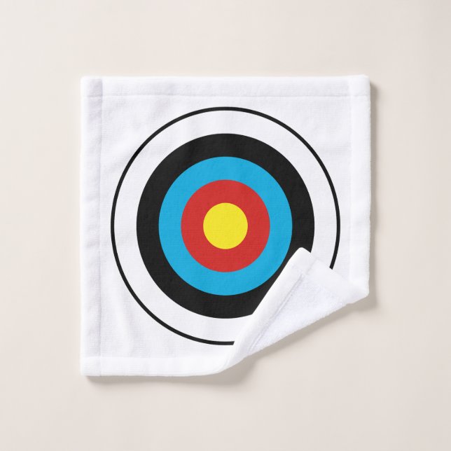 Bullseye Target Design Bath Towel Set (Wash Cloth)