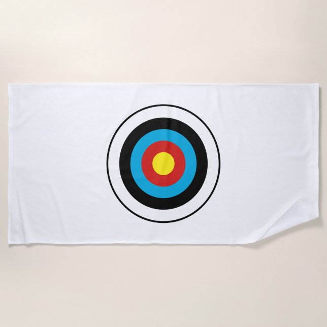 Bullseye Target Design Beach Towel (Front)
