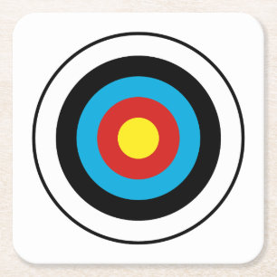 Bullseye Target Design Square Paper Coaster