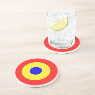 Bullseye Target Primary Colours Drink Coaster