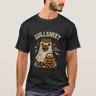 Bullsheet Funny Halloween Cow Costume Boo T-Shirt