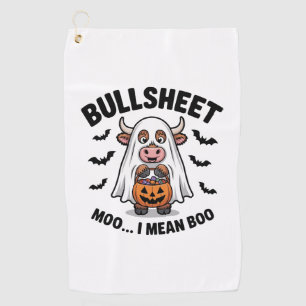 BULLSHEET Halloween Cute Cow in Ghost Golf Towel