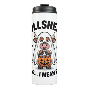 BULLSHEET Halloween Cute Cow in Ghost Thermal Tumbler