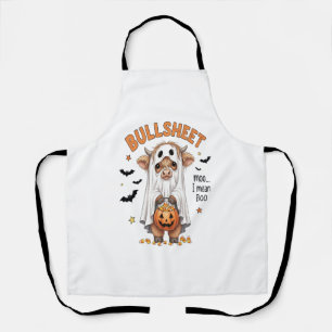 Bullsheet Highland Cow Funny Ghost Apron