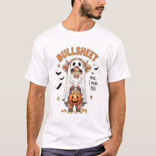 Bullsheet Highland Cow Funny Ghost T-Shirt