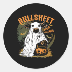 Bullsheet Moo I Mean Boo Classic Round Sticker