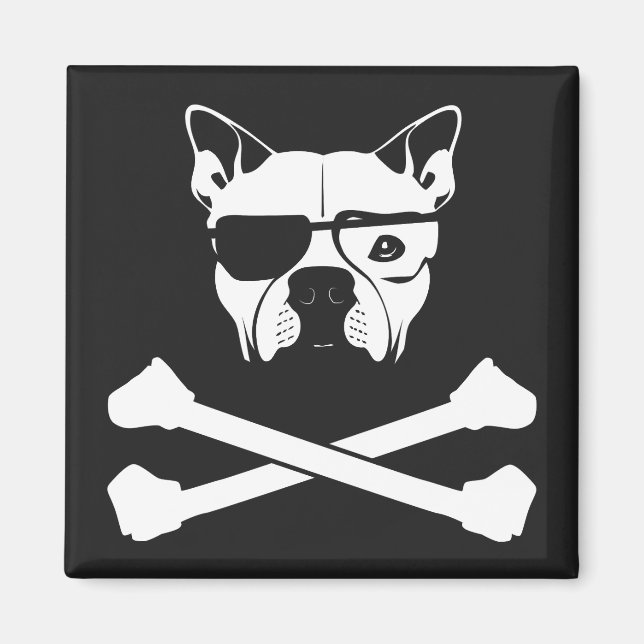 bully breed and crossbones magnet (Front)