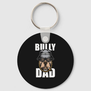 Bully Dad Bulldog Pitbull  Keychain
