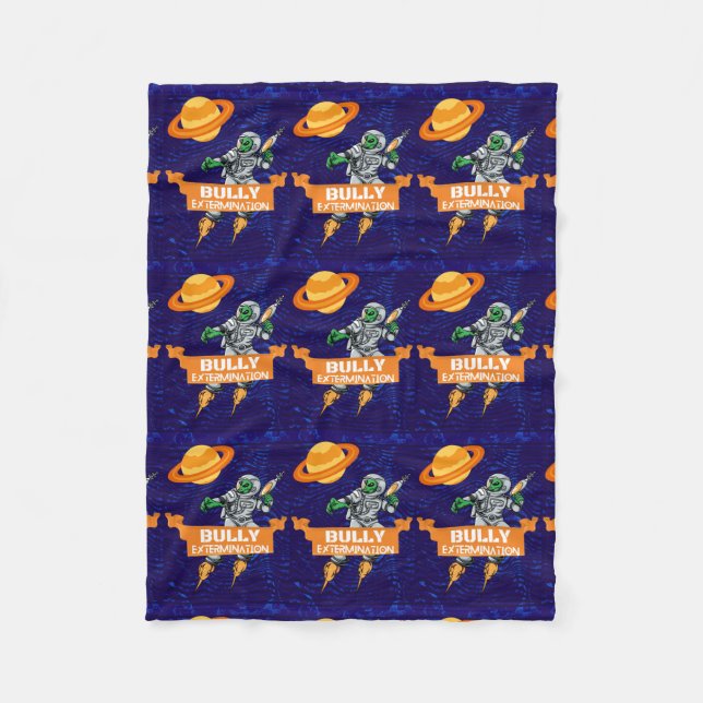 BULLY EXTERMINATOR   , AQUI ESTAMOS Y NO NOS VAMOS FLEECE BLANKET (Front)