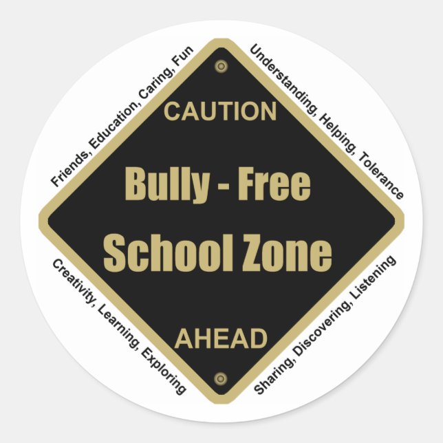Bully - Free School Zone Classic Round Sticker (Front)