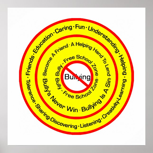 Bully Free School Zone Poster (Front)