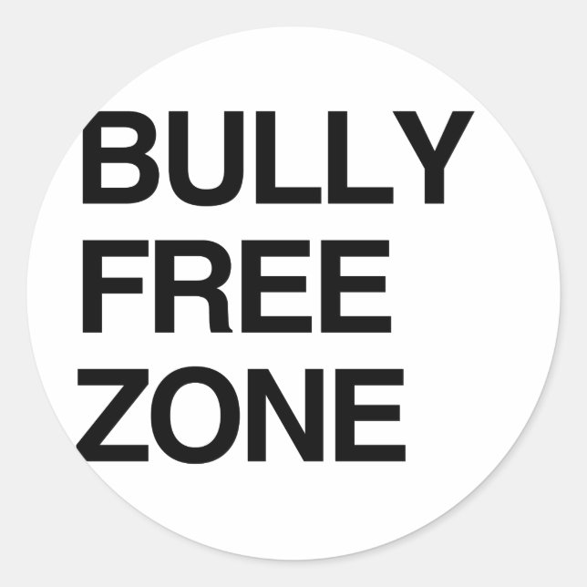 BULLY FREE ZONE CLASSIC ROUND STICKER (Front)