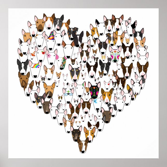 Bully Love anglais bull terrier amour coeur Poster (Devant)