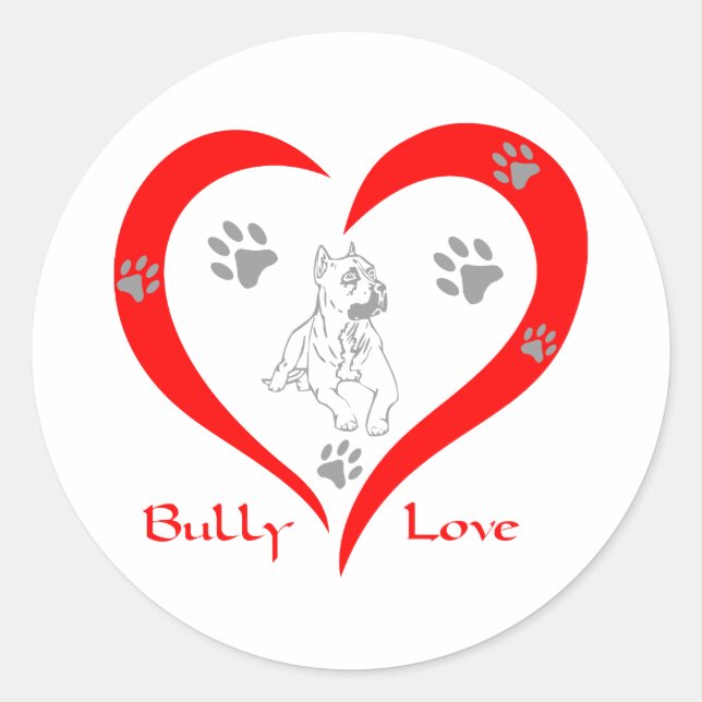 BULLY LOVE CLASSIC ROUND STICKER (Front)