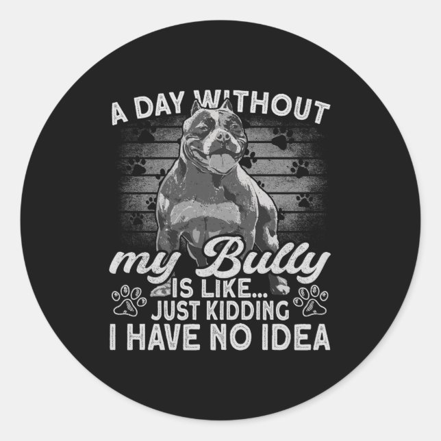 Bully Tbull Stuffed Animal Outfit Dog American Bul Classic Round Sticker (Front)