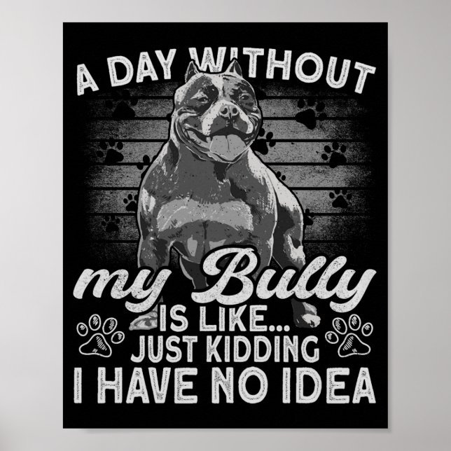 Bully Tbull Stuffed Animal Outfit Dog American Bul Poster (Front)