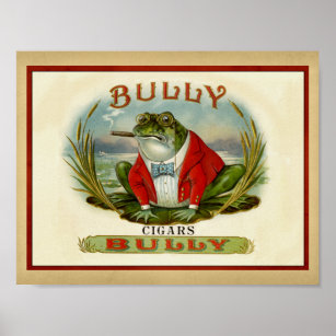 Bully the Bullfrog Vintage Cigar Box Poster