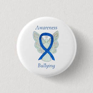 Bullying Awareness Angel Blue Ribbon Pin