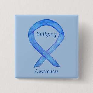 Bullying Awareness Blue Ribbon Custom Pin