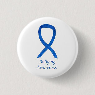 Bullying Awareness Blue Ribbon Custom Pin