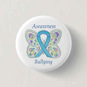 Bullying Awareness Butterfly Blue Ribbon Pin