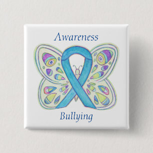 Bullying Awareness Butterfly Blue Ribbon Pin