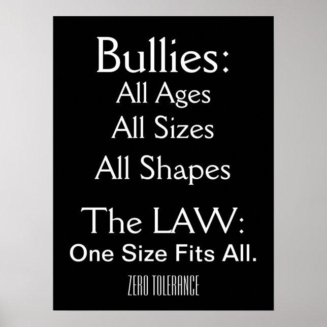 Bullying - Zero Tolerance - SRF Poster (Front)