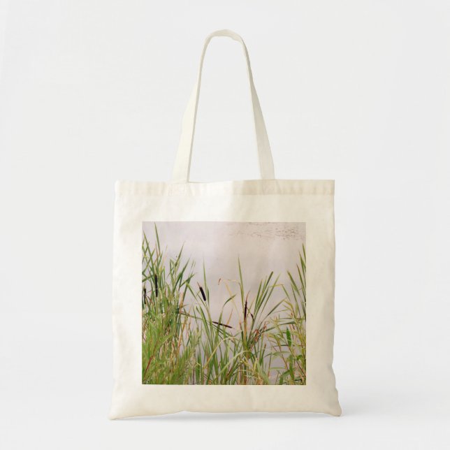 Bulrushes By Water. Tote Bag (Front)