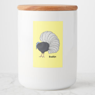 Bulwer's pheasant bird cartoon illustration food label
