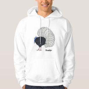 Bulwer's pheasant bird cartoon illustration hoodie