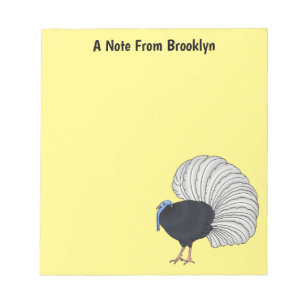 Bulwer's pheasant bird cartoon illustration  notepad