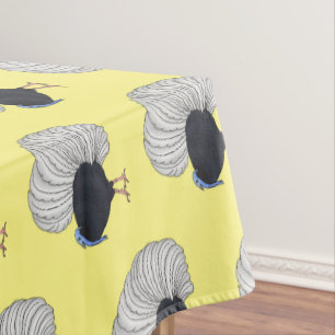 Bulwer's pheasant bird cartoon illustration tablecloth